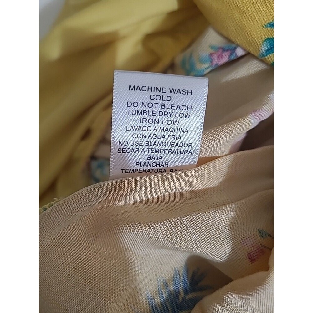 Love Tree Yellow Floral V Neck Dress Romper Size Small With Tags - Picture 8 of 9